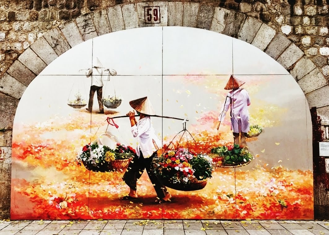 壁画アートが可愛いフンフン通りにて写真撮影