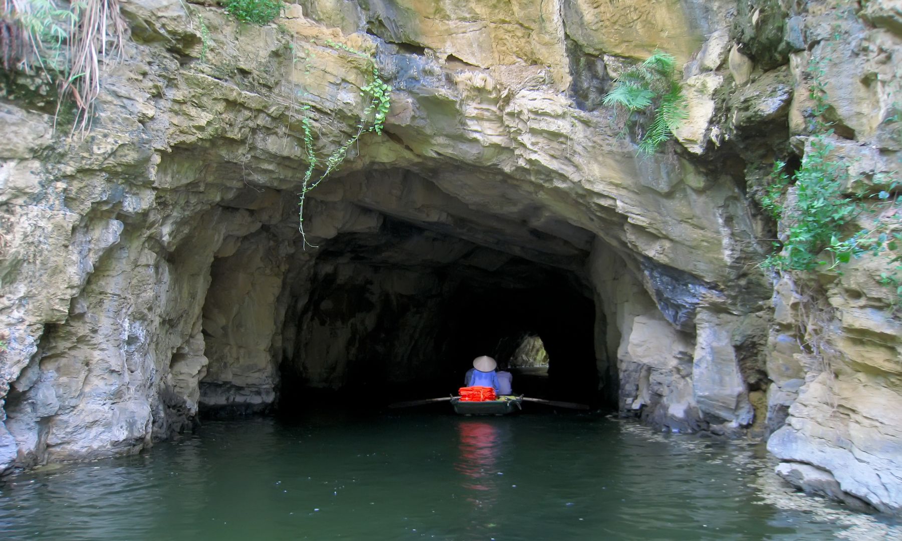手漕ぎボートで川下り♪「洞窟」を通り抜ける小舟クルーズ体験