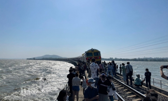 18席限定!!ダム湖上を走る特別観光列車(ひまわり列車)に乗ろう！「パーサック・チョンラシット・ダム」＆ ひまわり畑散策 