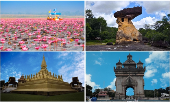 タイ在住者に一度は見てほしい！ウドーンターニー 『タレーブアデーン（赤い睡蓮の海）』＋世界遺産「プープラバート歴史公園」 + ラオス 陸路越境 ヴィエンチャン市内観光 1泊2日＜ホテル+往復航空券込み＞