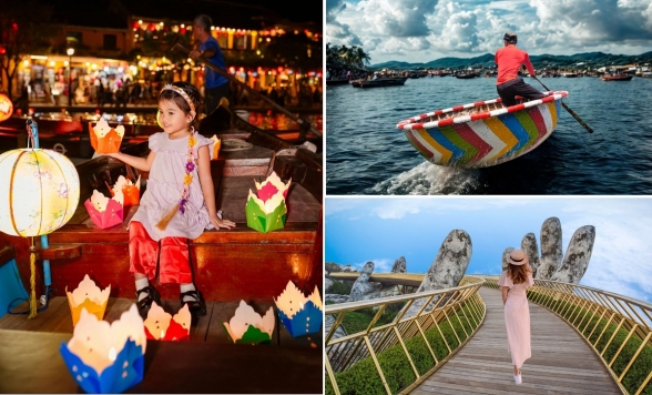 【ダナン発着】ゴールデンブリッジ・バーナーヒルズ＋夜のホイアン観光 バスケットボートでのジャングルクルーズ