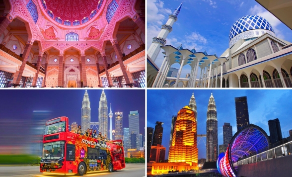 2大モスク観光！ブルーモスク＆ピンクモスク＋オープントップバス夜景ツアー＜午後半日／日本語ガイド＞