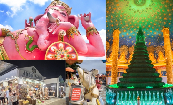 【午後発】ピンクガネーシャ(ワット・サマーンラッタナーラーム)＆ワット・パクナム