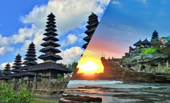 【冬休み早割♪】世界遺産タマンアユン寺院とタナロット寺院での夕日観賞