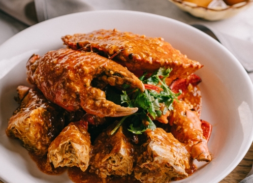 ジャンボレストランでチリクラブの夕食付き