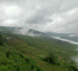車窓より世界自然遺産・中国南方カルストの景観をお楽しみください