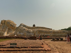 全長28ｍ、ひっそりと巨大涅槃物が横たわり情緒溢れる「ワット・ロカヤ・スター」  ⇒象さんに乗ってお散歩(約10分間)　