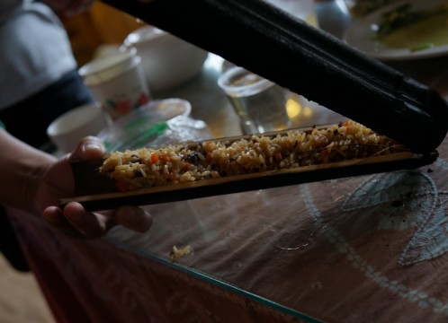 龍勝少数民族の郷土料理の昼食 イメージ