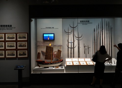 虎門 海戦博物館 館内 董事の武器の展示 イメージ